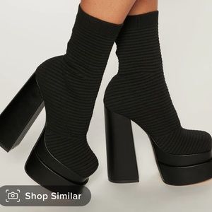 Serena Knit Platform Booties - Fashion Nova NEW